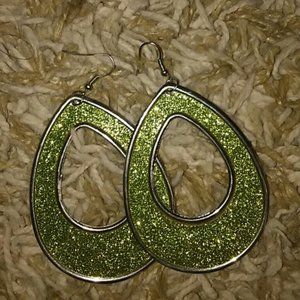 Green teardrop earrings!
